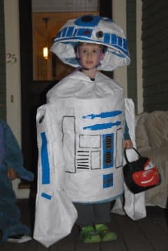 Home-made R2D2 costumes for kids