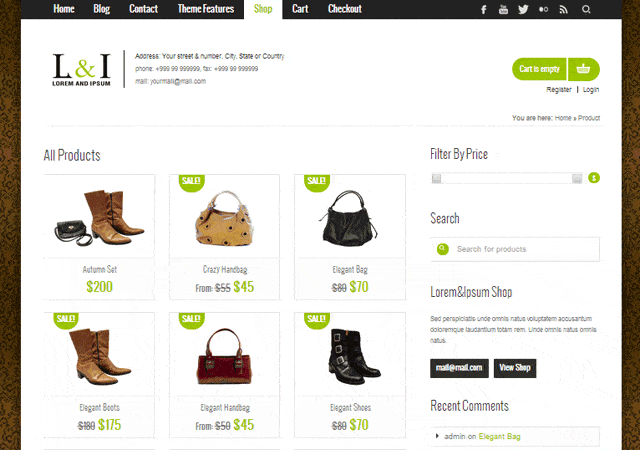 Lorem And Ipsum WordPress E-commerce Theme