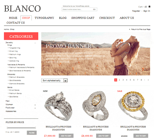 Blanco WordPress E-commerce Theme
