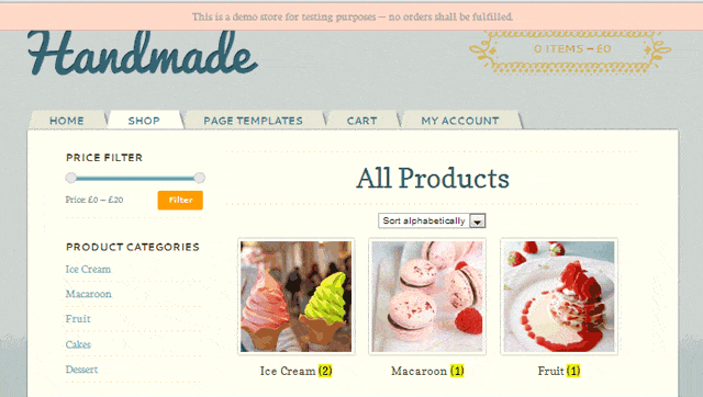 Handmade WordPress E-commerce Theme