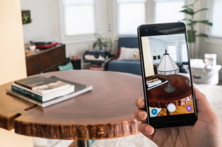 A smartphone showcasing AR tech