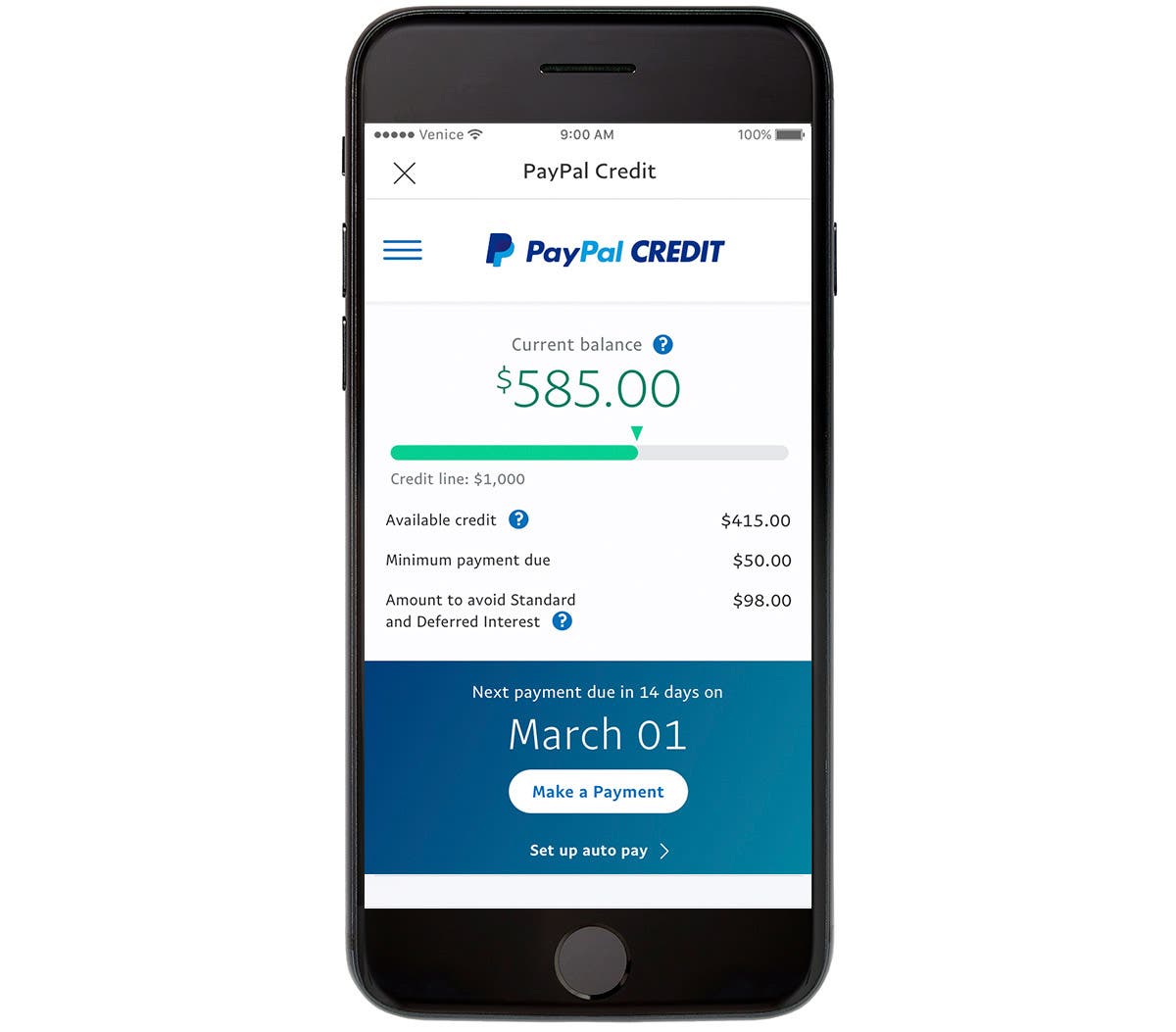 paypal pay later credit score