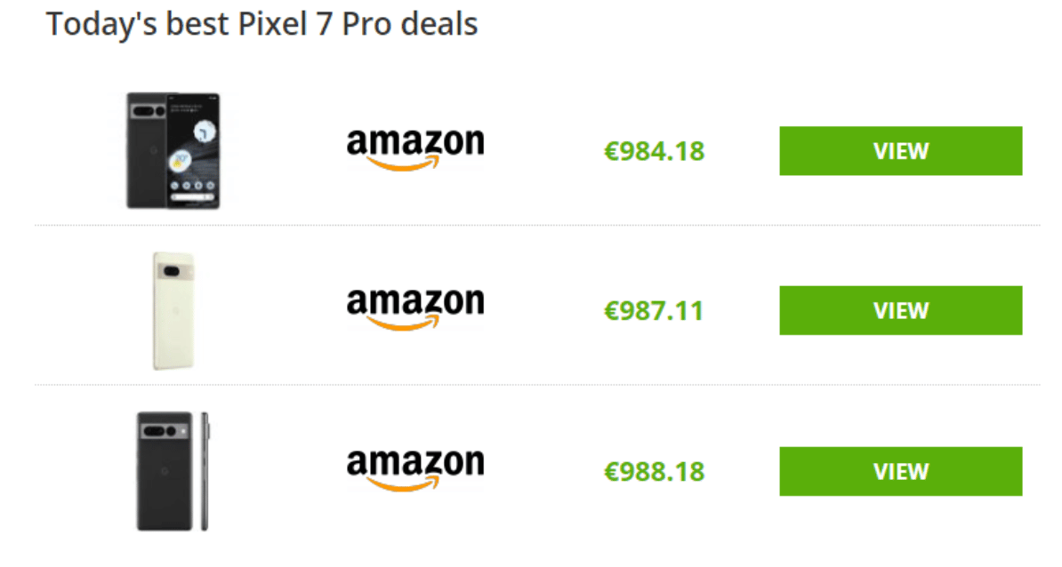 Google pixel 7 pro price
