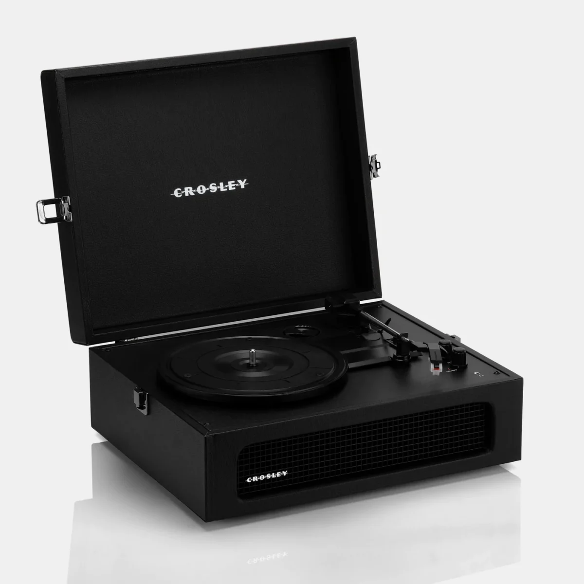 CROSLEY VOYAGER BLACK PORTABLE TURNTABLE WITH BLUETOOTH
