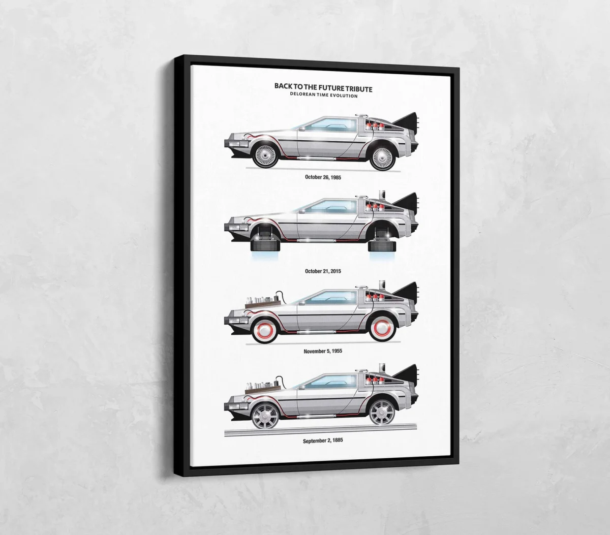 DeLorean Time Evolution Canvas, Back To The Future