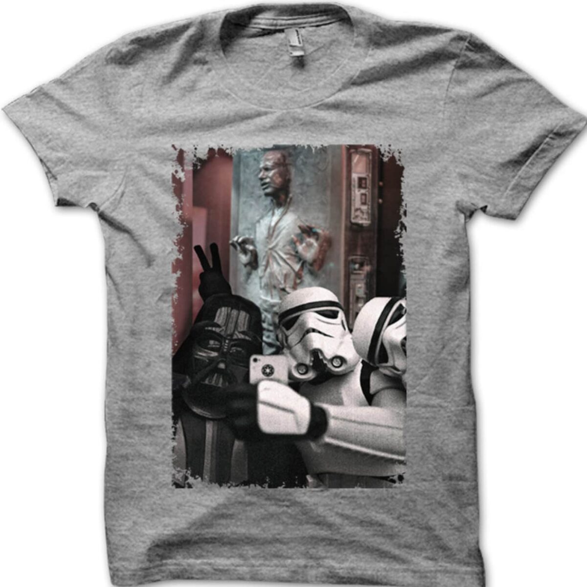 Star Wars StormTrooper Darth Vader Selfie Han Solo Frozen in Carbonite t-shirt