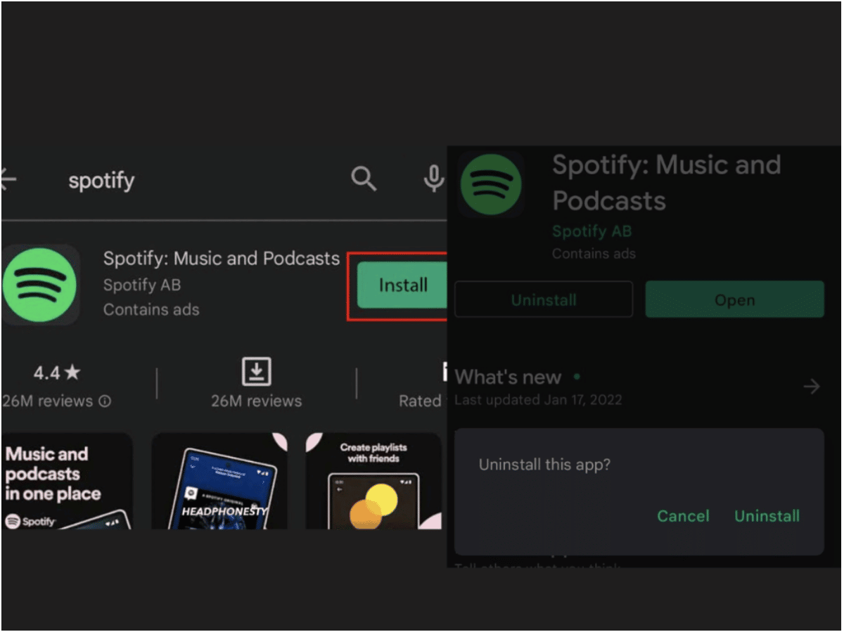 Uninstall and Reinstall Spotify