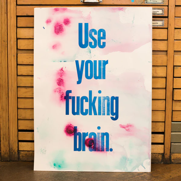 Use your fucking brain poster