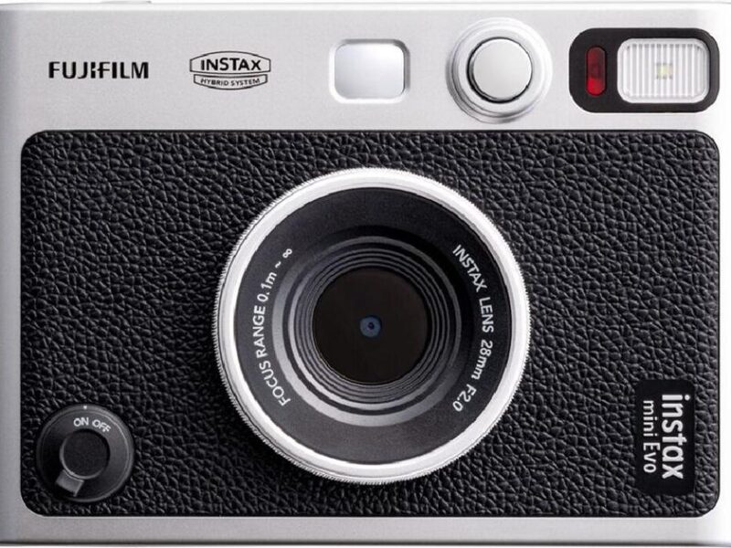 The FujiFilm Instax Mini Evo digital instant camera
