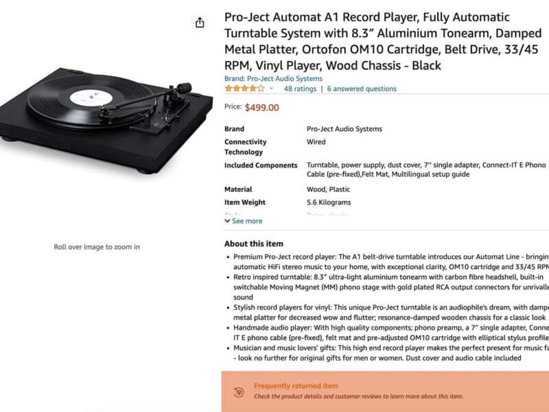 Amazon starts warning if a product is returned frequently