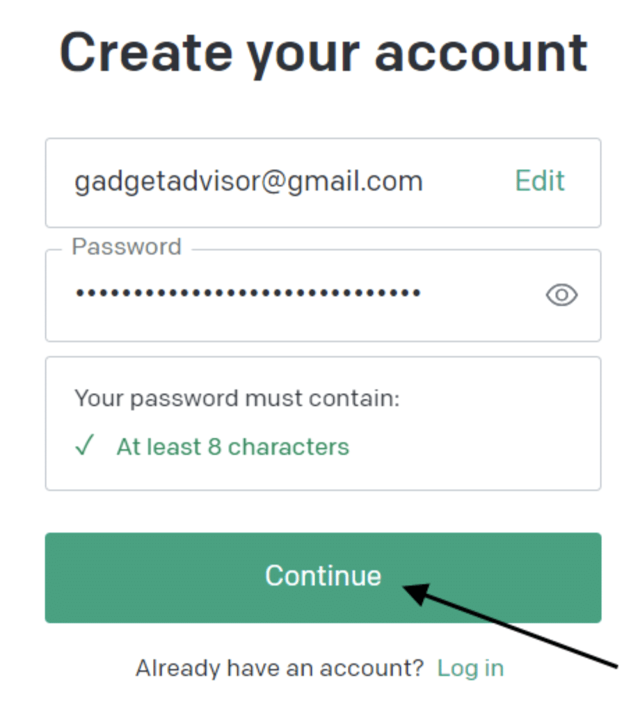 Create your account