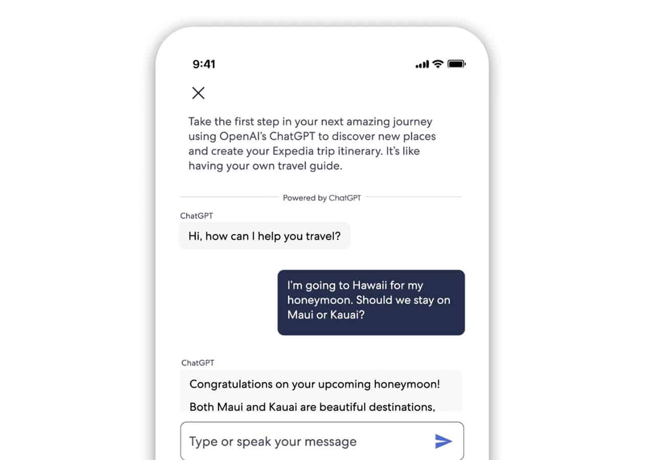 Expedia using chatGPT