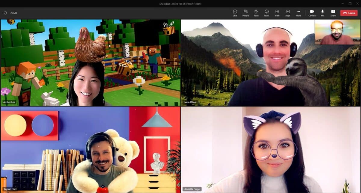 Snapchat Lenses for Microsoft Teams