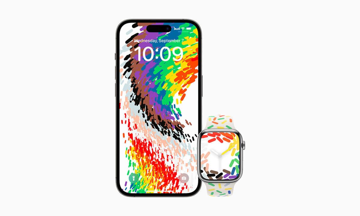 Apple Watch Pride Edition band and wallpaper