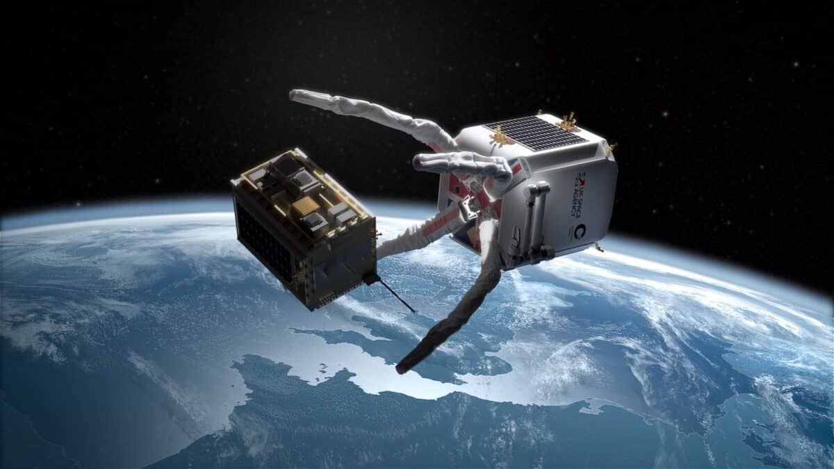 ClearSpace debris spacecraft grabs a satellite