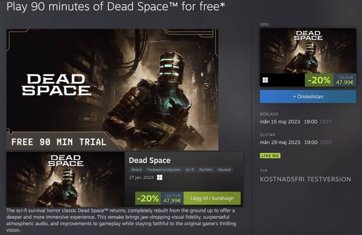 Dead Space for free