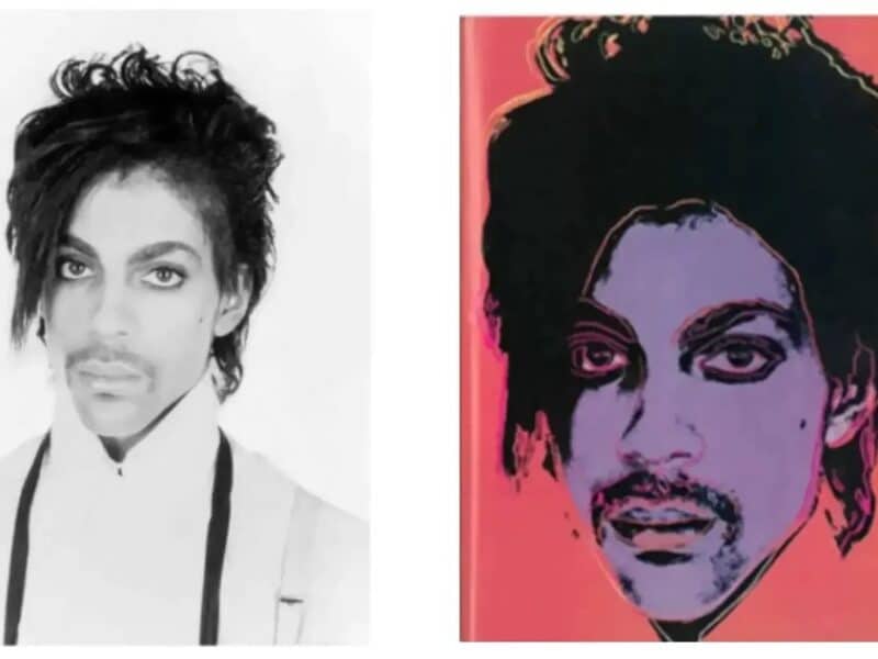 Goldsmith's photograph of Prince as well as one of Warhol's variations of it