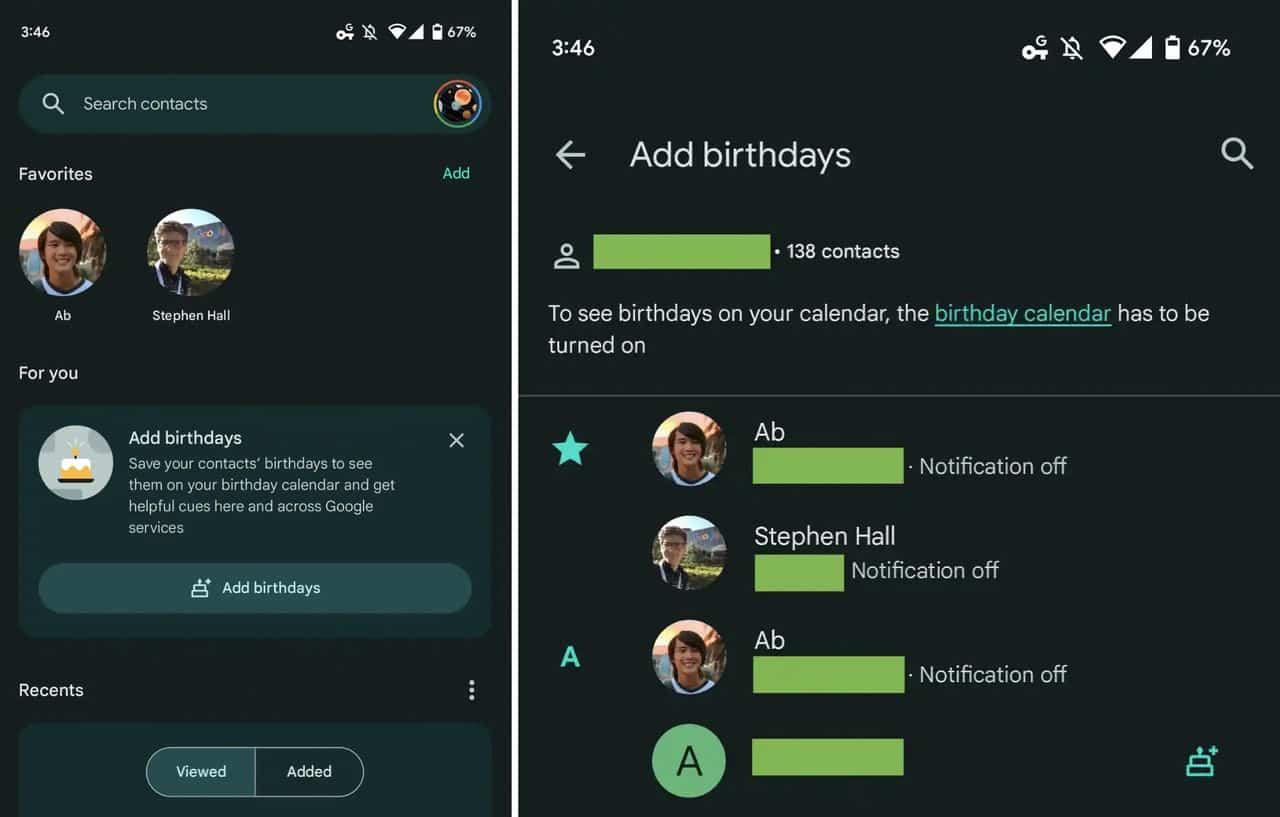 Google's Contacts app