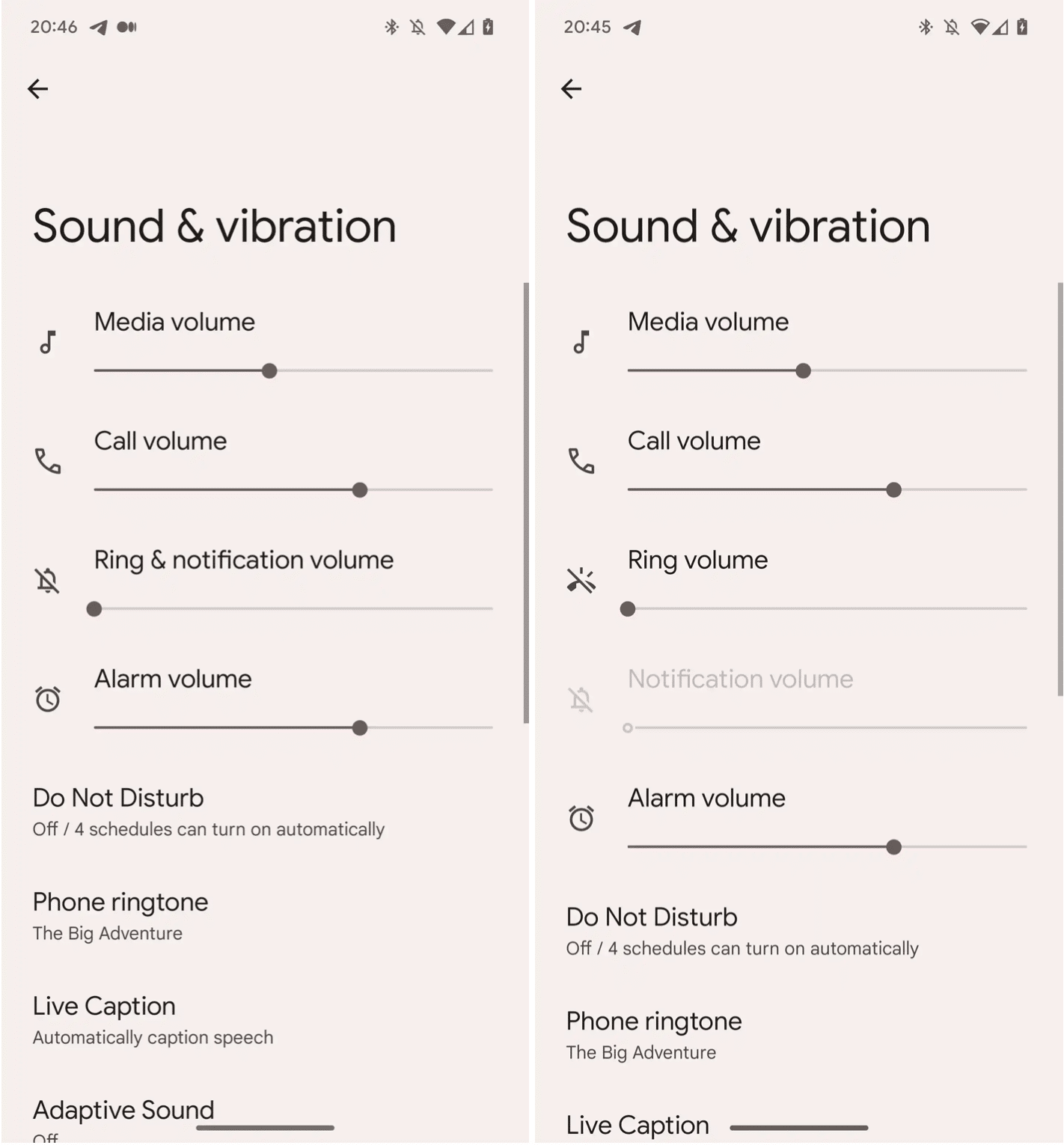 separate notification and ringtone volume