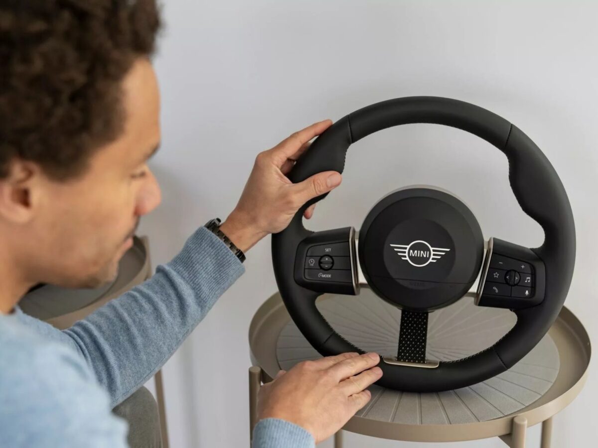 This is the steering wheel in the new Mini