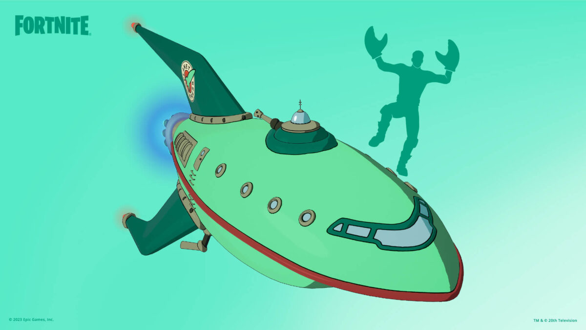 PLANET EXPRESS SHIP GLIDER AND ZOIDBERG SCUTTLE EMOTE
