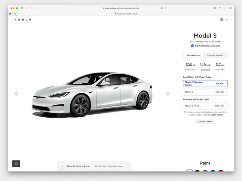 Tesla releases standard version of Model S and Model X