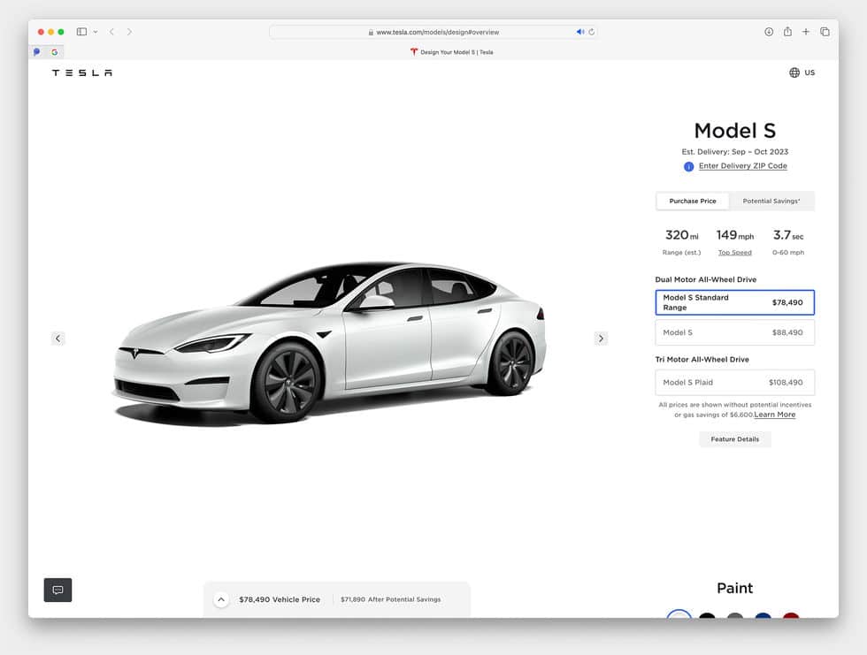 Tesla Model S standard