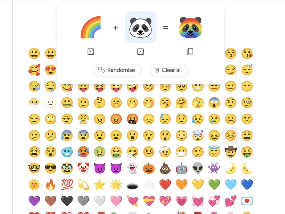 Google releases a service for emoji mashups in its search engine