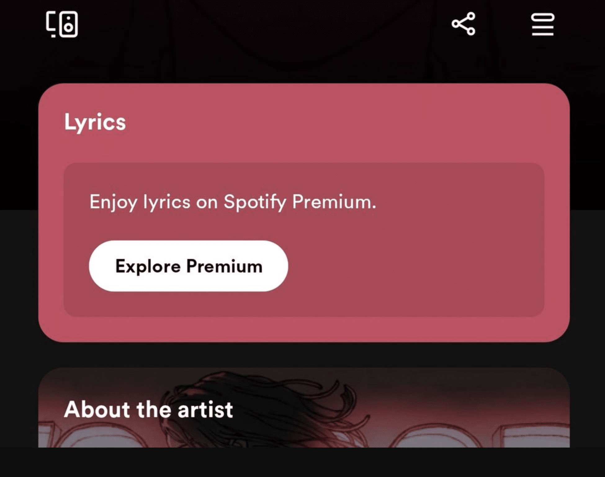 Lyrics could become a premium feature on Spotify