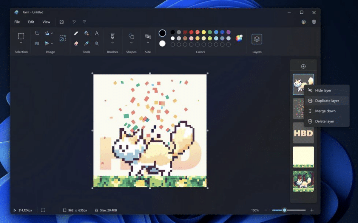Microsoft Paint gets support for layers and transparency