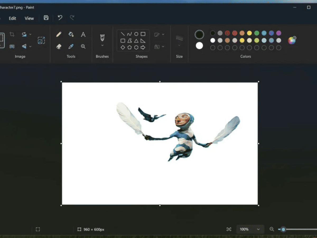 remove backgrounds in Paint
